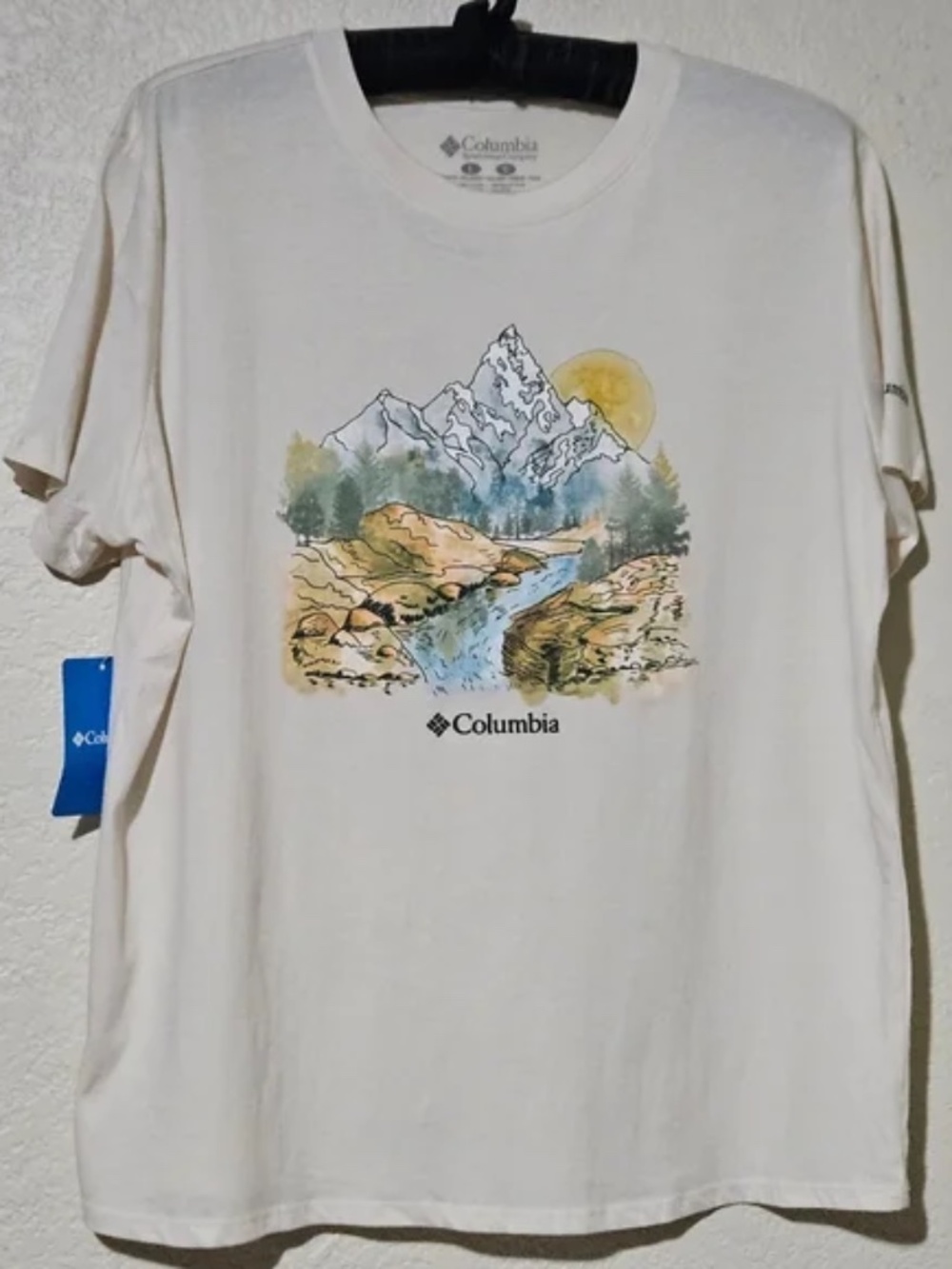 Columbia 100% Cotton Hiking Cream Tshirt Large